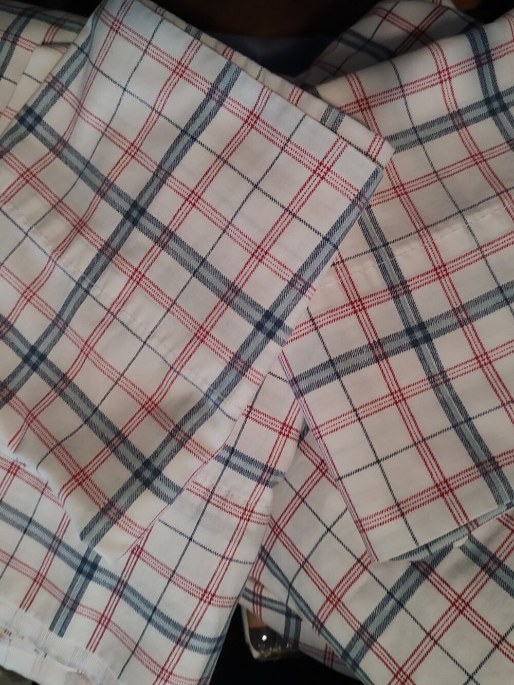Red white blue striped USA made full-sized sheet set